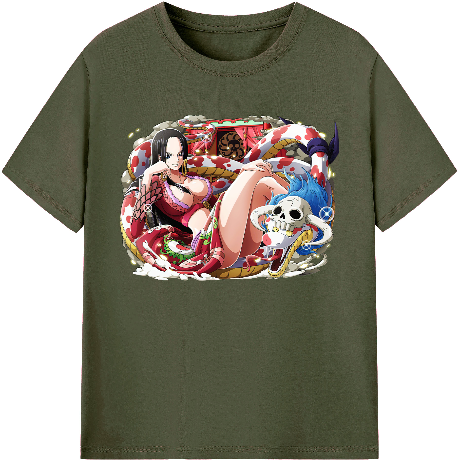 ワンピース ボア・ハンコック ONE PIECE Boa·Hancock 綿100％ メンズ半袖Tシャツ｜肌触りやわらか＆通気性